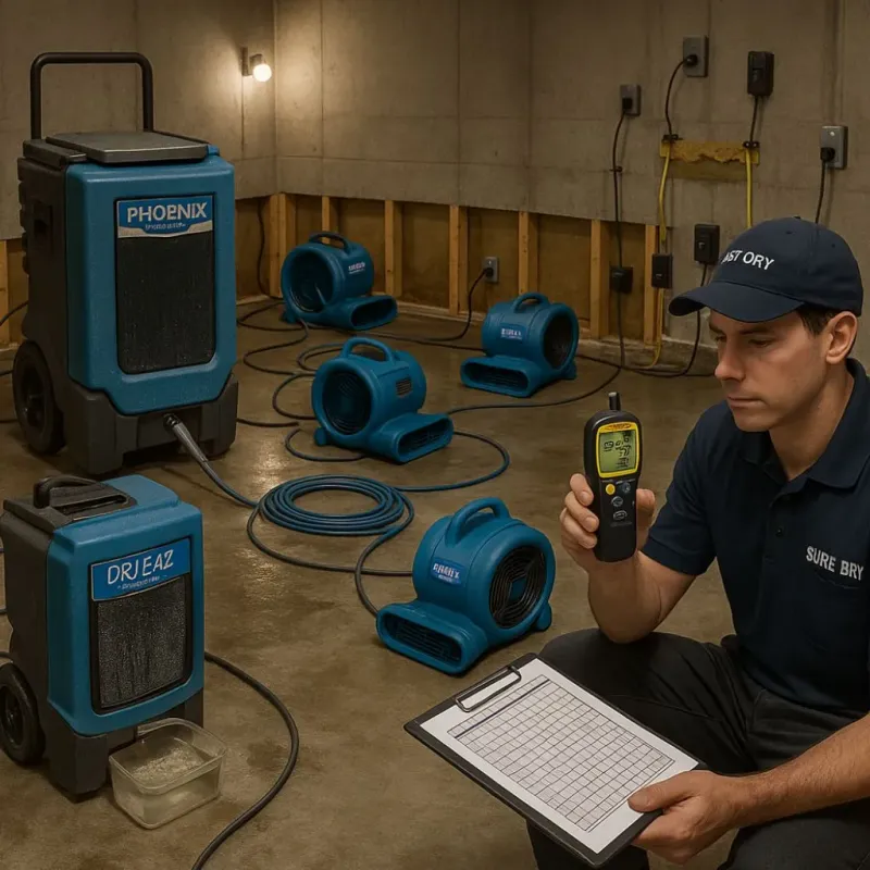 Structural Drying and Dehumidification process in Bellevue, ID